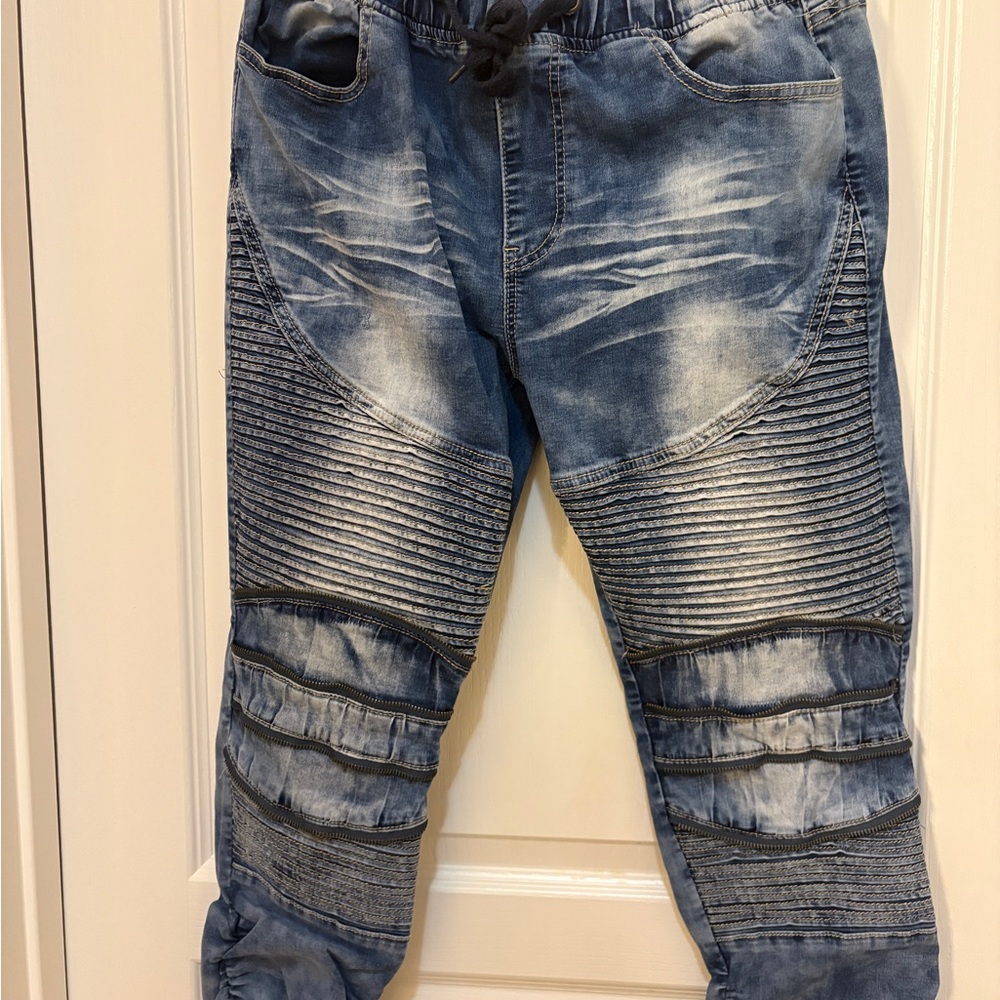 Black Label Distressed Blue Skinny Jeans